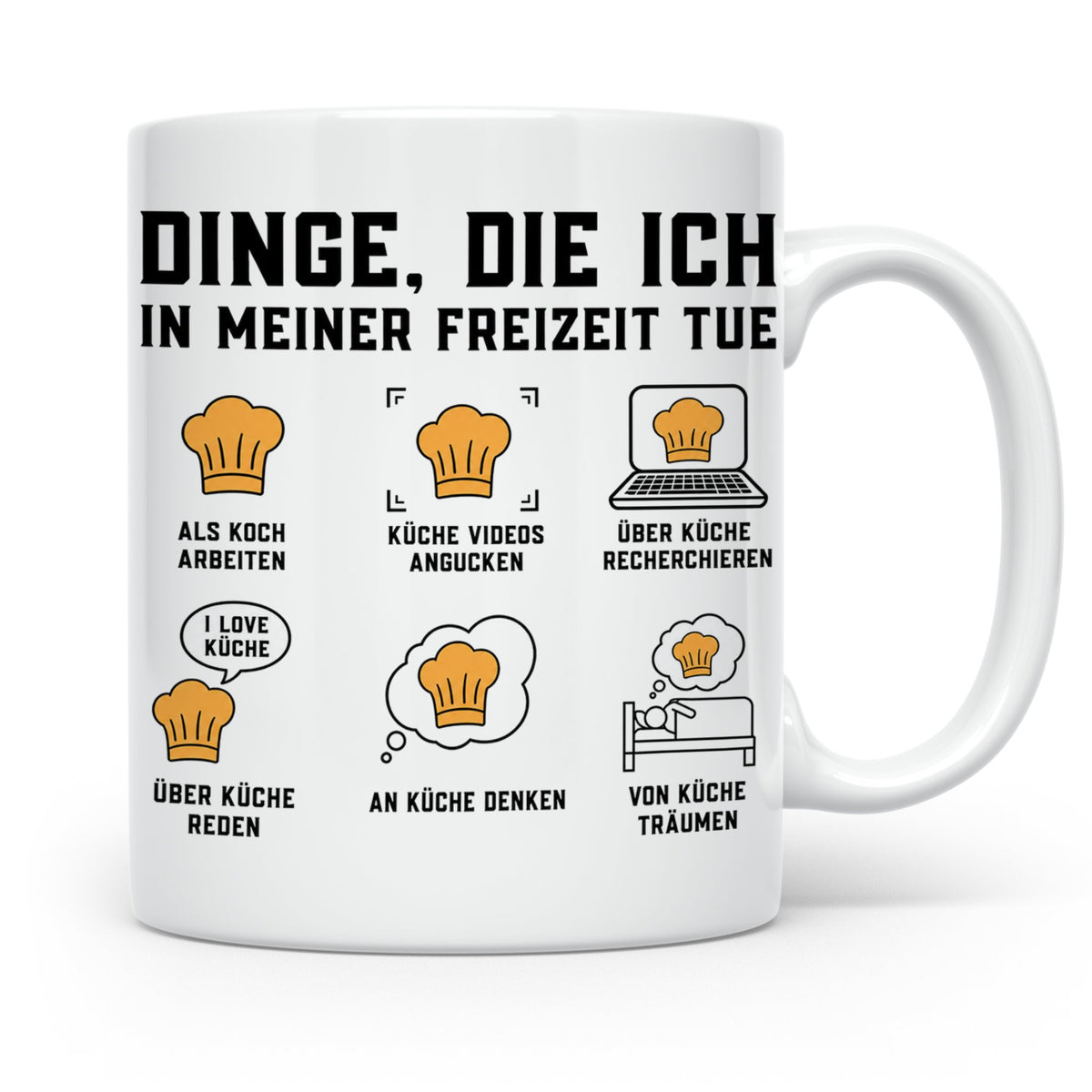 Koch Tasse "Dinge die ich in meiner Freizeit tue" lustig für – Weiß [farbe:weiß]