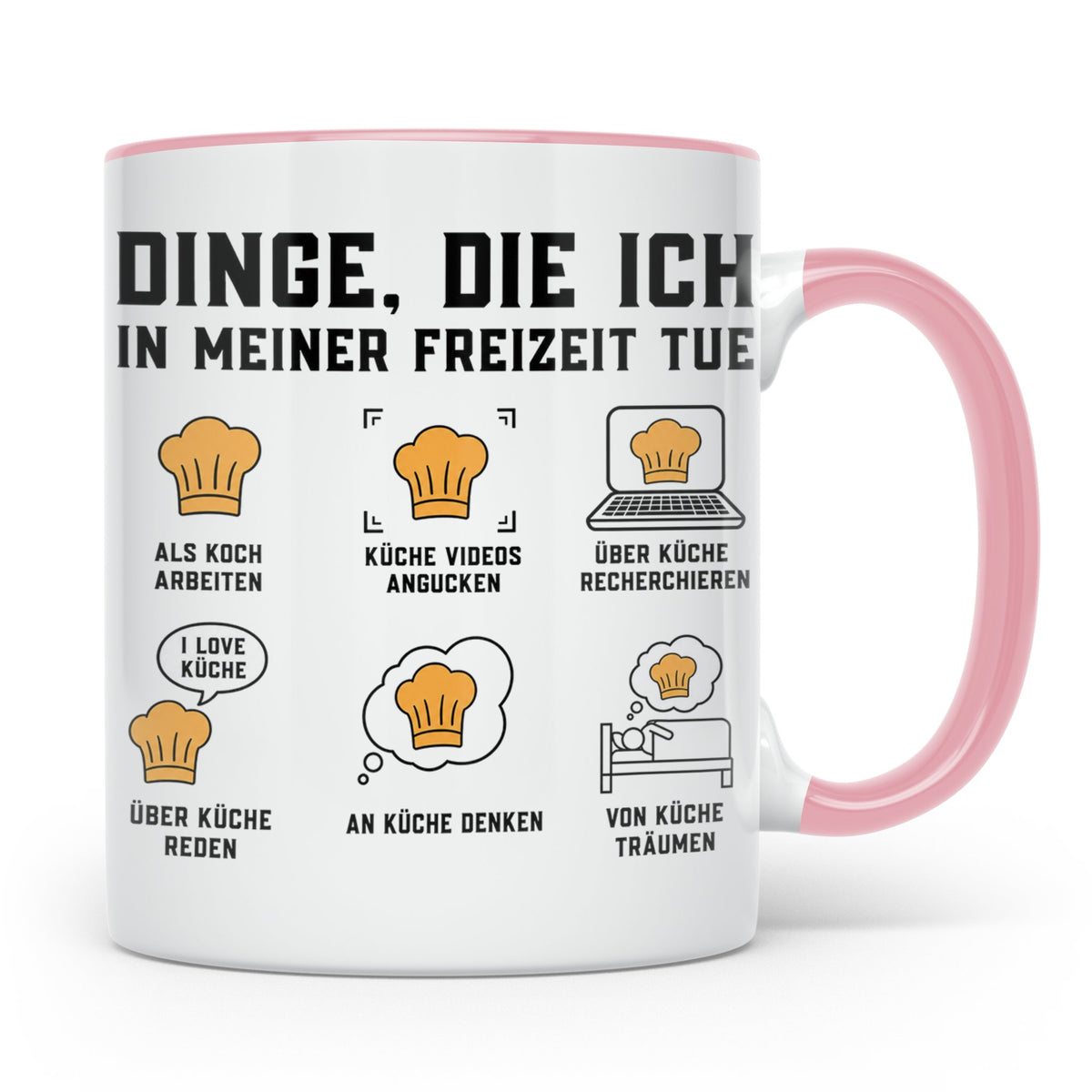 Koch Tasse "Dinge die ich in meiner Freizeit tue" lustig für – Rosa [farbe:rosa]