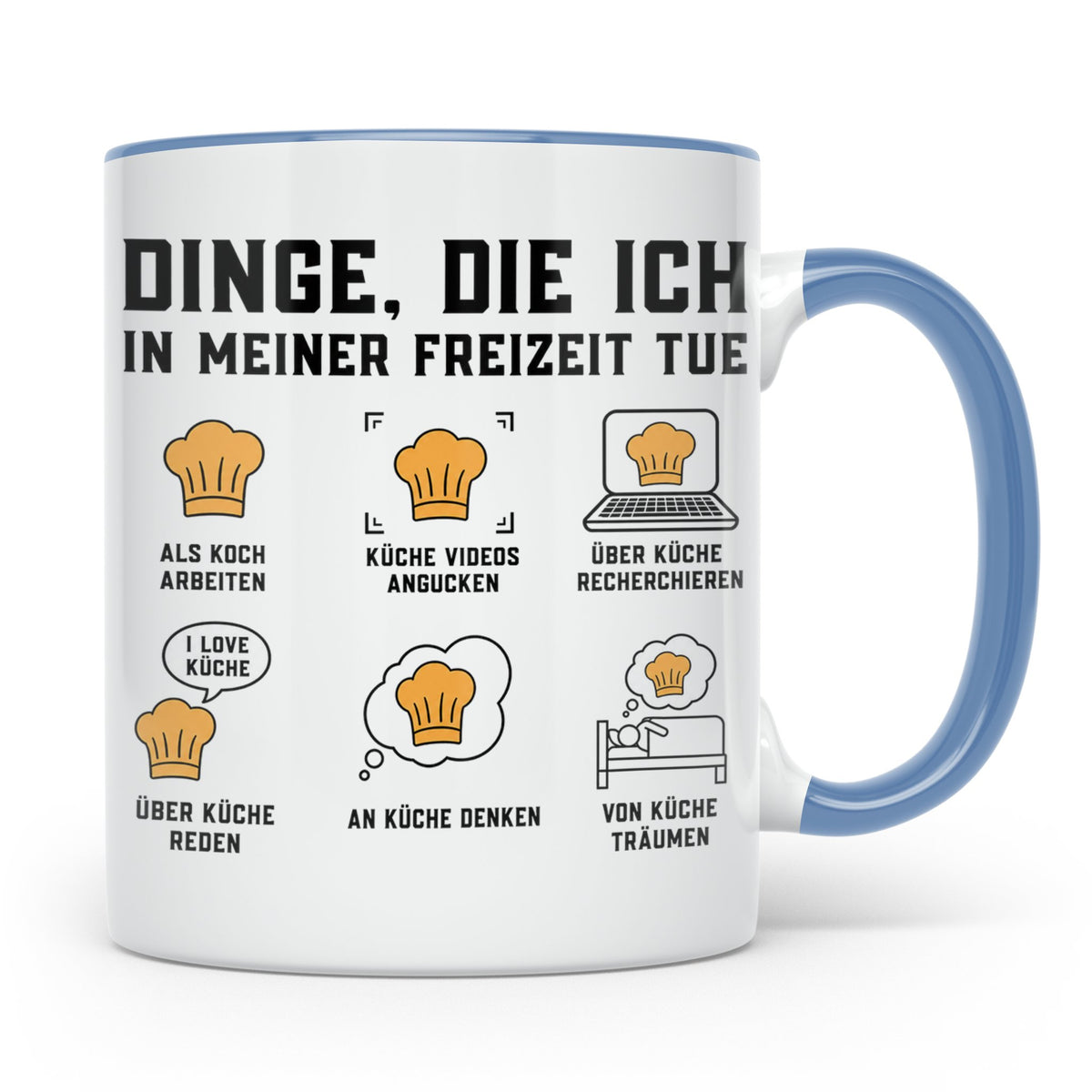 Koch Tasse "Dinge die ich in meiner Freizeit tue" lustig für – Blau [farbe:blau]