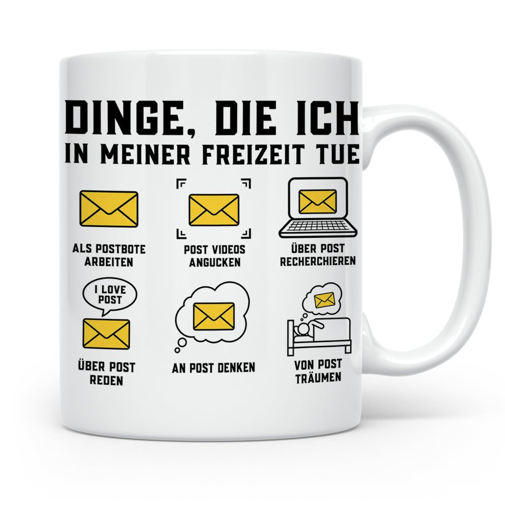 Postbote Tasse "Dinge die ich tue" lustig | Geschenk für Bri – Weiß [farbe:weiß]