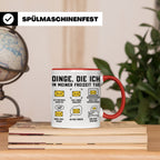 Postbote Tasse "Dinge die ich tue" lustig | Geschenk für Bri – Rot [farbe:rot]
