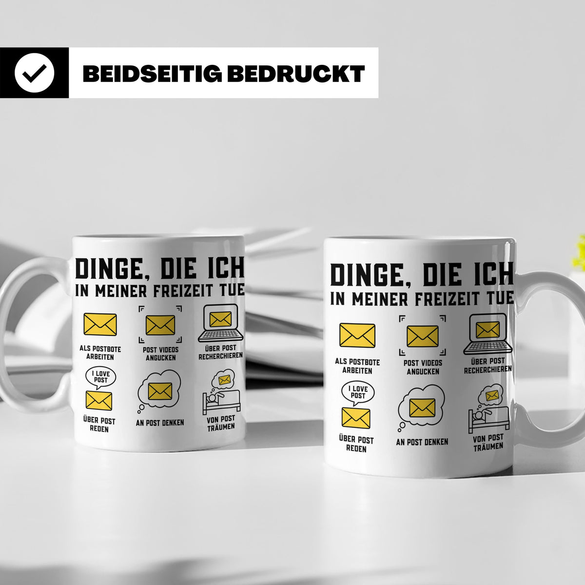 Postbote Tasse "Dinge die ich tue" lustig | Geschenk für Bri – Weiß [farbe:weiß]