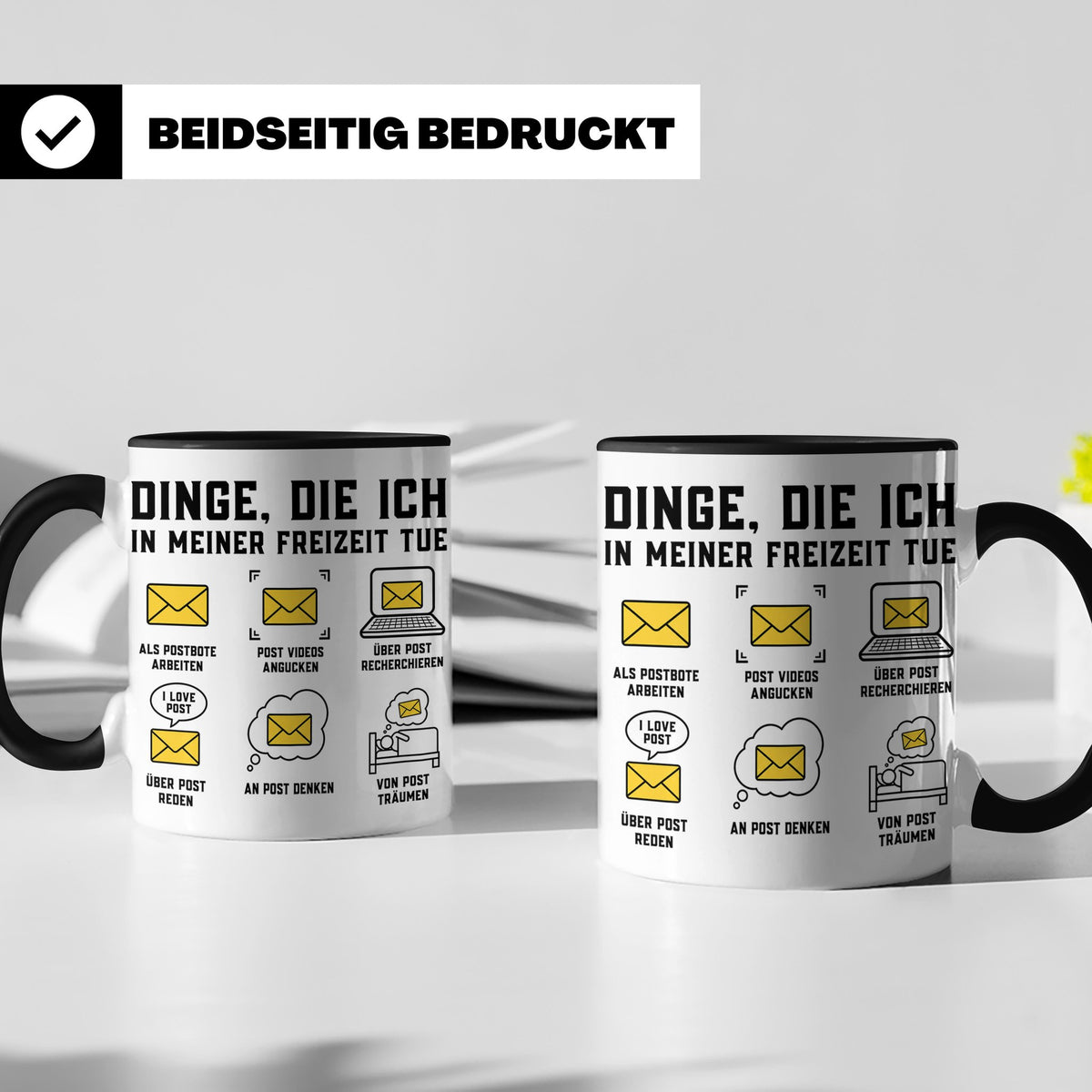 Postbote Tasse "Dinge die ich tue" lustig | Geschenk für Bri – Schwarz [farbe:schwarz]