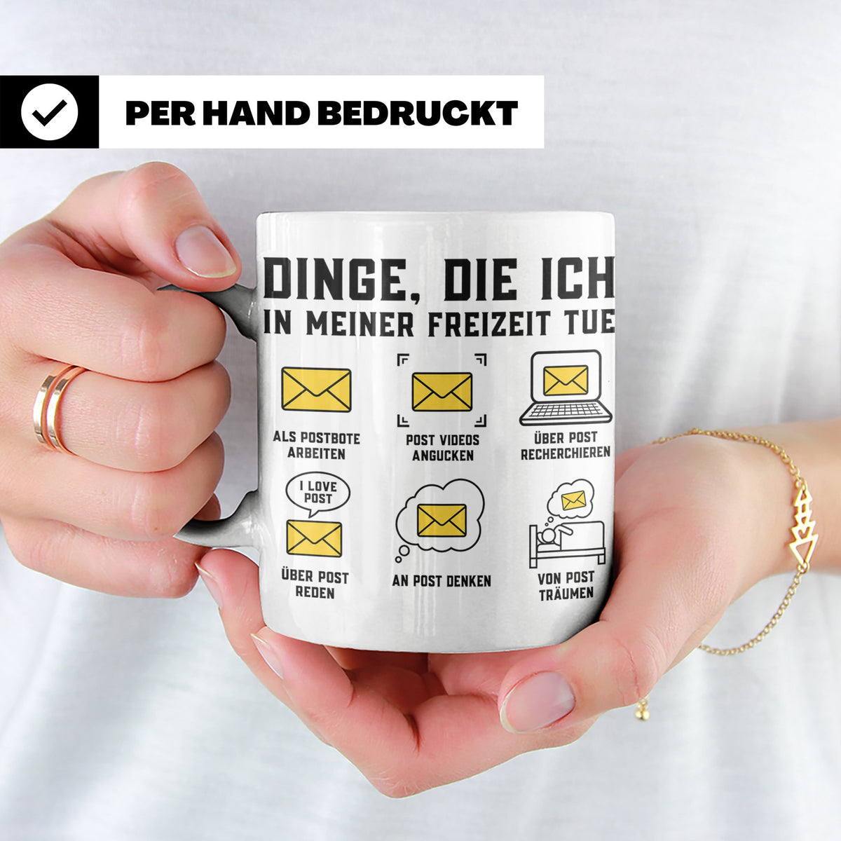 Postbote Tasse "Dinge die ich tue" lustig | Geschenk für Bri – Weiß [farbe:weiß]