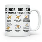 Pilot Tasse mit Spruch Dinge die ich tue, Geschenk für Flugz – Weiß [farbe:weiß]