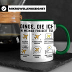 Pilot Tasse mit Spruch Dinge die ich tue, Geschenk für Flugz – Grün [farbe:grün]