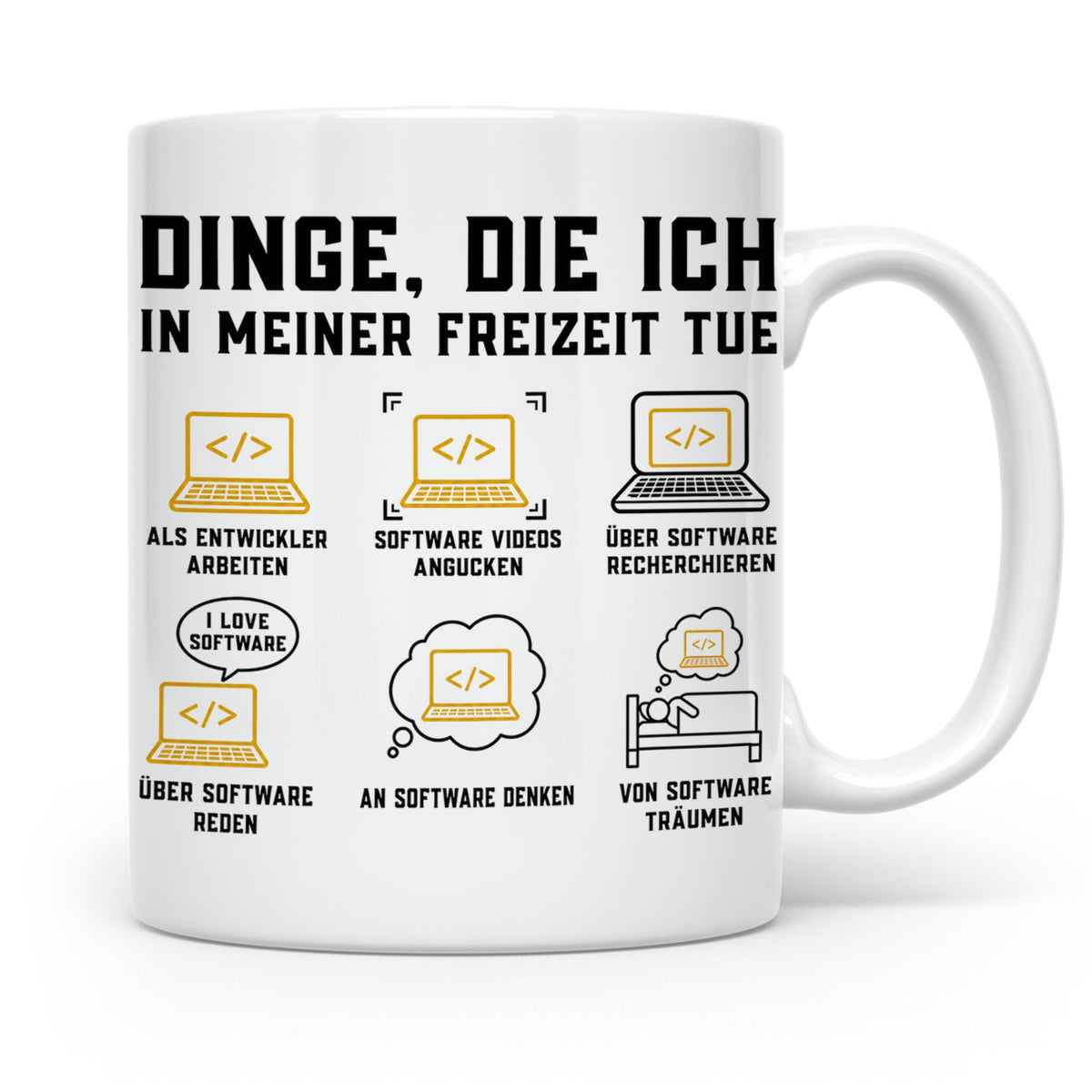 Programmierer Tasse lustig Dinge die ich in meiner Freizeit  – Weiß [farbe:weiß]