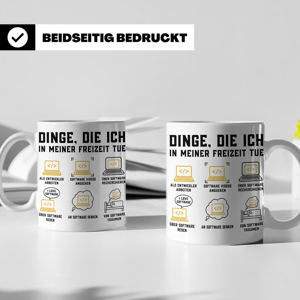Programmierer Tasse lustig Dinge die ich in meiner Freizeit  – Weiß [farbe:weiß]