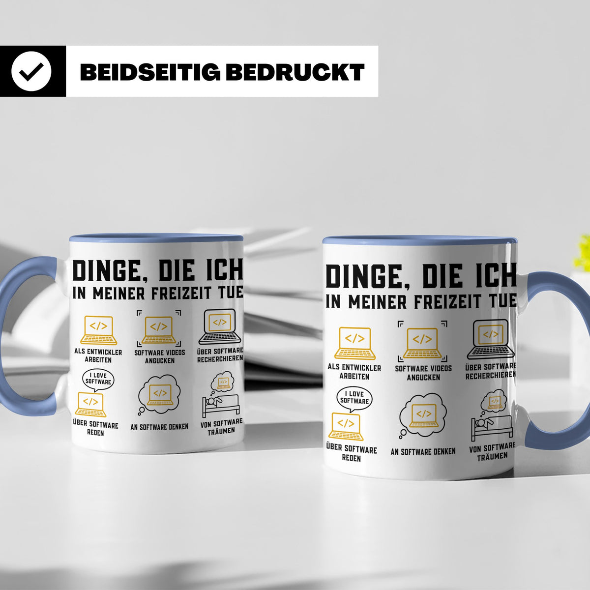 Programmierer Tasse lustig Dinge die ich in meiner Freizeit  – Blau [farbe:blau]