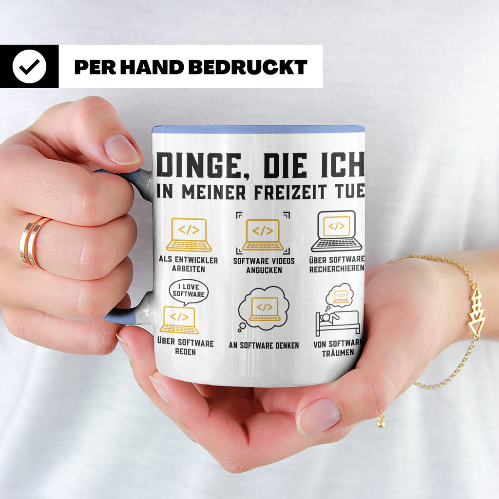 Programmierer Tasse lustig Dinge die ich in meiner Freizeit  – Blau [farbe:blau]