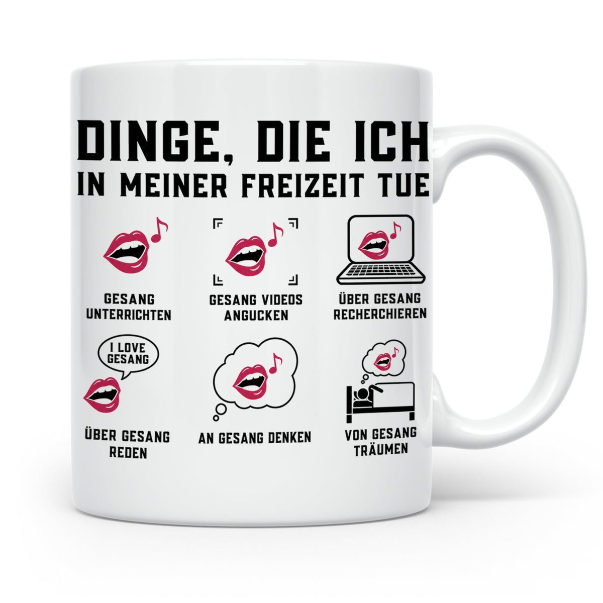 Gesangslehrer Tasse Spruch 'Dinge die ich tue' Vocal Coach G – Weiß [farbe:weiß]