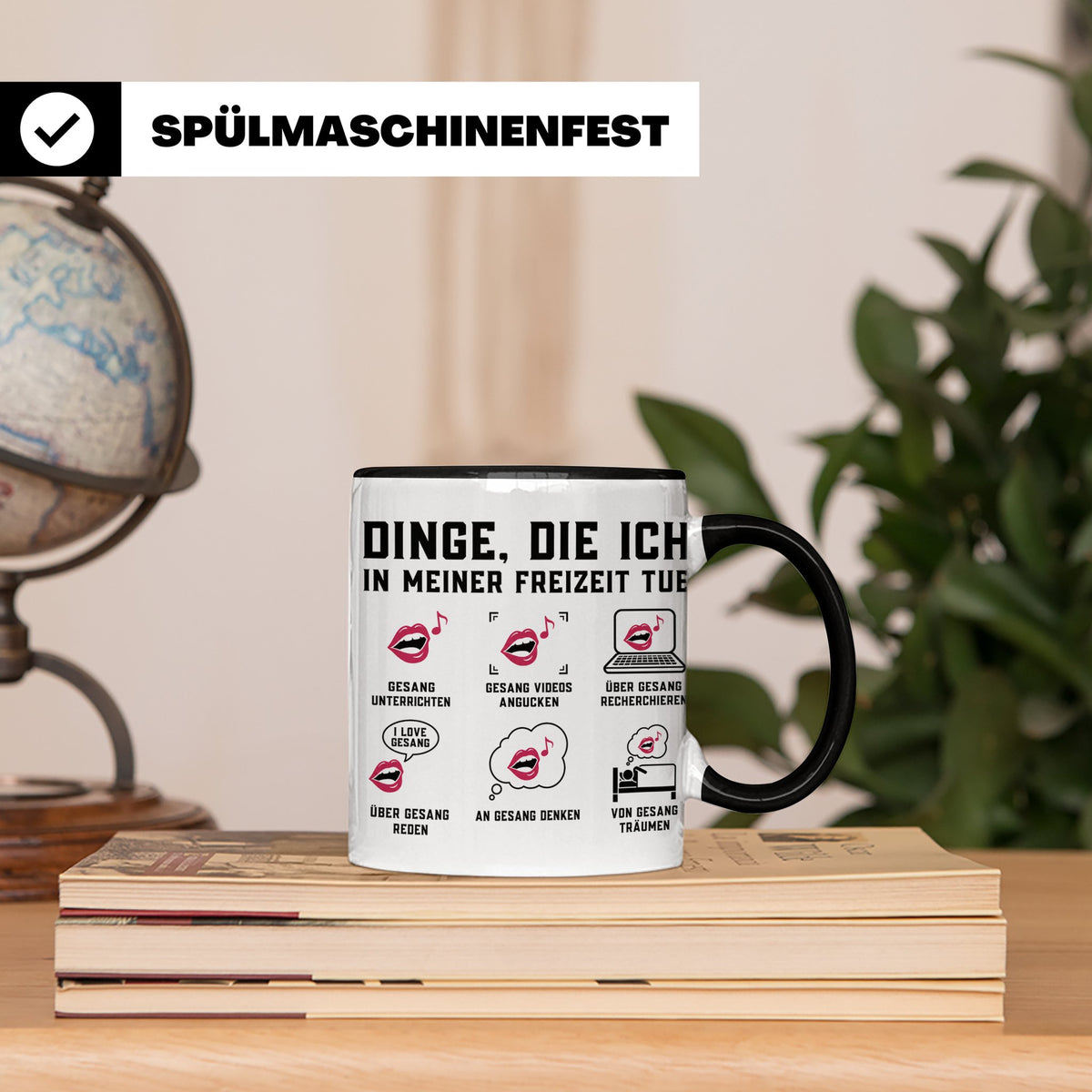 Gesangslehrer Tasse Spruch 'Dinge die ich tue' Vocal Coach G – Schwarz [farbe:schwarz]