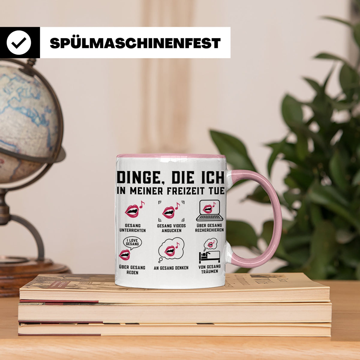 Gesangslehrer Tasse Spruch 'Dinge die ich tue' Vocal Coach G – Rosa [farbe:rosa]