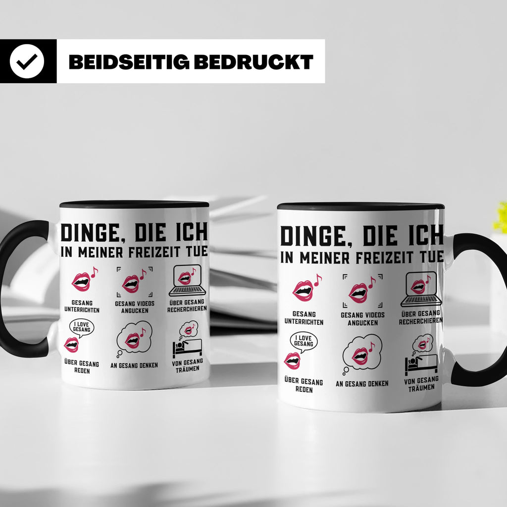 Gesangslehrer Tasse Spruch 'Dinge die ich tue' Vocal Coach G – Schwarz [farbe:schwarz]