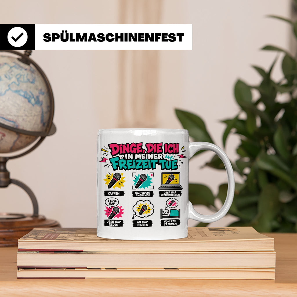 Rapper Tasse mit Spruch Dinge die ich tue | lustige Hip Hop  – Weiß [farbe:weiß]