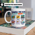 Violine Tasse mit Spruch Dinge die ich in meiner Freizeit tu – Weiß [farbe:weiß]