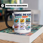 Violine Tasse mit Spruch Dinge die ich in meiner Freizeit tu – Schwarz [farbe:schwarz]