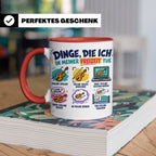Violine Tasse mit Spruch Dinge die ich in meiner Freizeit tu – Rot [farbe:rot]