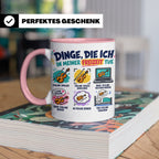 Violine Tasse mit Spruch Dinge die ich in meiner Freizeit tu – Rosa [farbe:rosa]