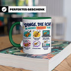 Violine Tasse mit Spruch Dinge die ich in meiner Freizeit tu – Grün [farbe:grün]