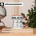 Saxophon Tasse 'Dinge die ich tue' lustiger Spruch für Musik – Rot [farbe:rot]