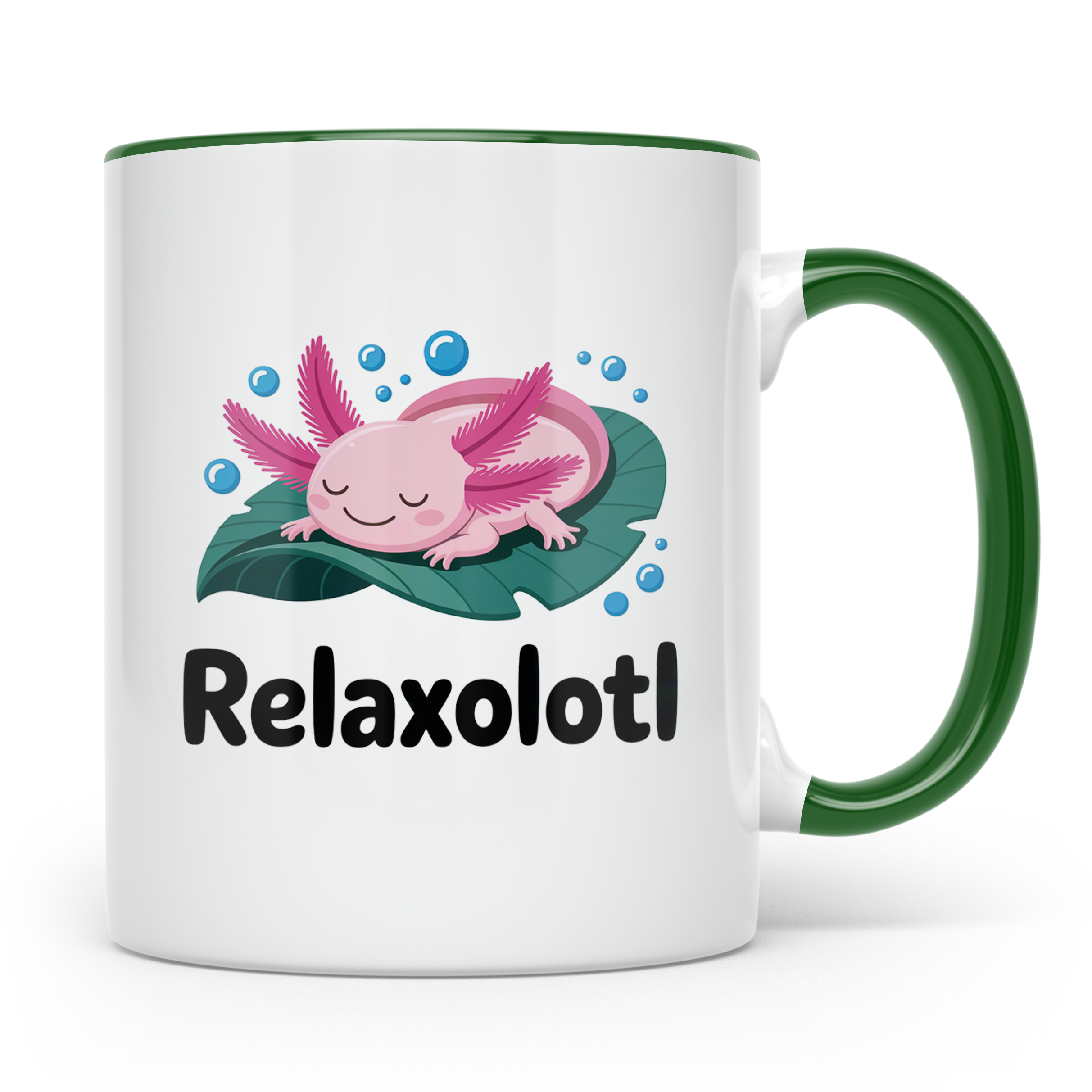Axolotl Tasse Relaxolotl - Entspannung für Aquarien Liebhabe – Grün [farbe:grün]