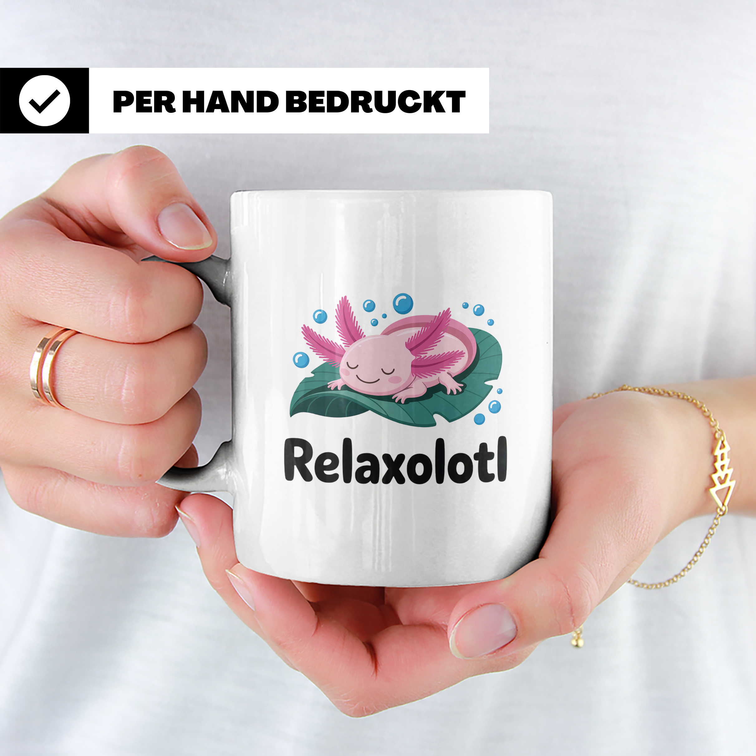 Axolotl Tasse Relaxolotl - Entspannung für Aquarien Liebhabe – Weiß [farbe:weiß]