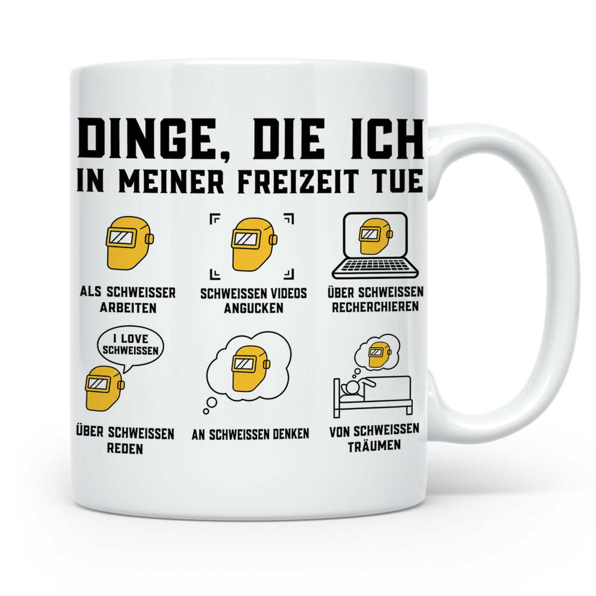 Schweißer Tasse mit Spruch Dinge die ich tue lustiges Gesche – Weiß [farbe:weiß]