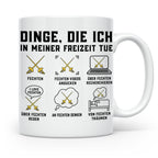 Fechter Tasse Dinge die ich in meiner Freizeit tue, lustiger – Weiß [farbe:weiß]