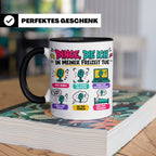 Pop Musik Fan Tasse mit Spruch "Dinge die ich in meiner Frei – Schwarz [farbe:schwarz]