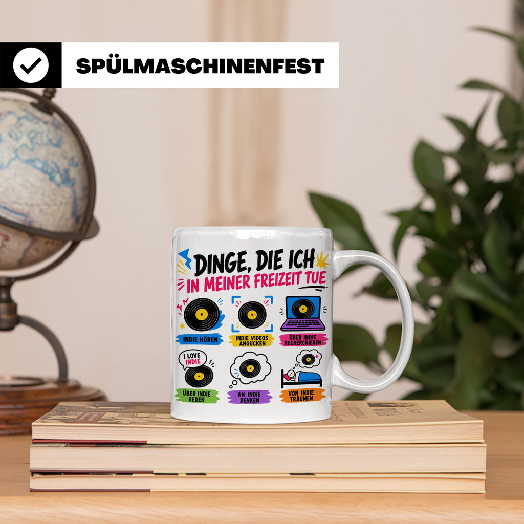 Indie Musik Tasse Spruch 'Dinge die ich tue' für Fans, Schal – Weiß [farbe:weiß]