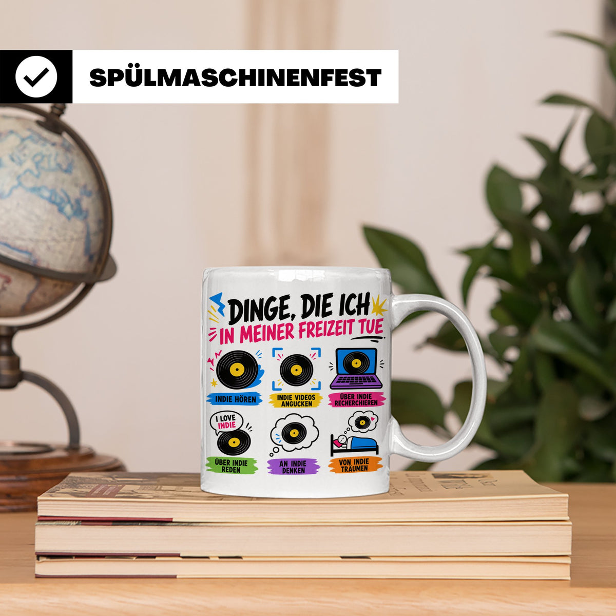 Indie Musik Tasse Spruch 'Dinge die ich tue' für Fans, Schal – Weiß [farbe:weiß]