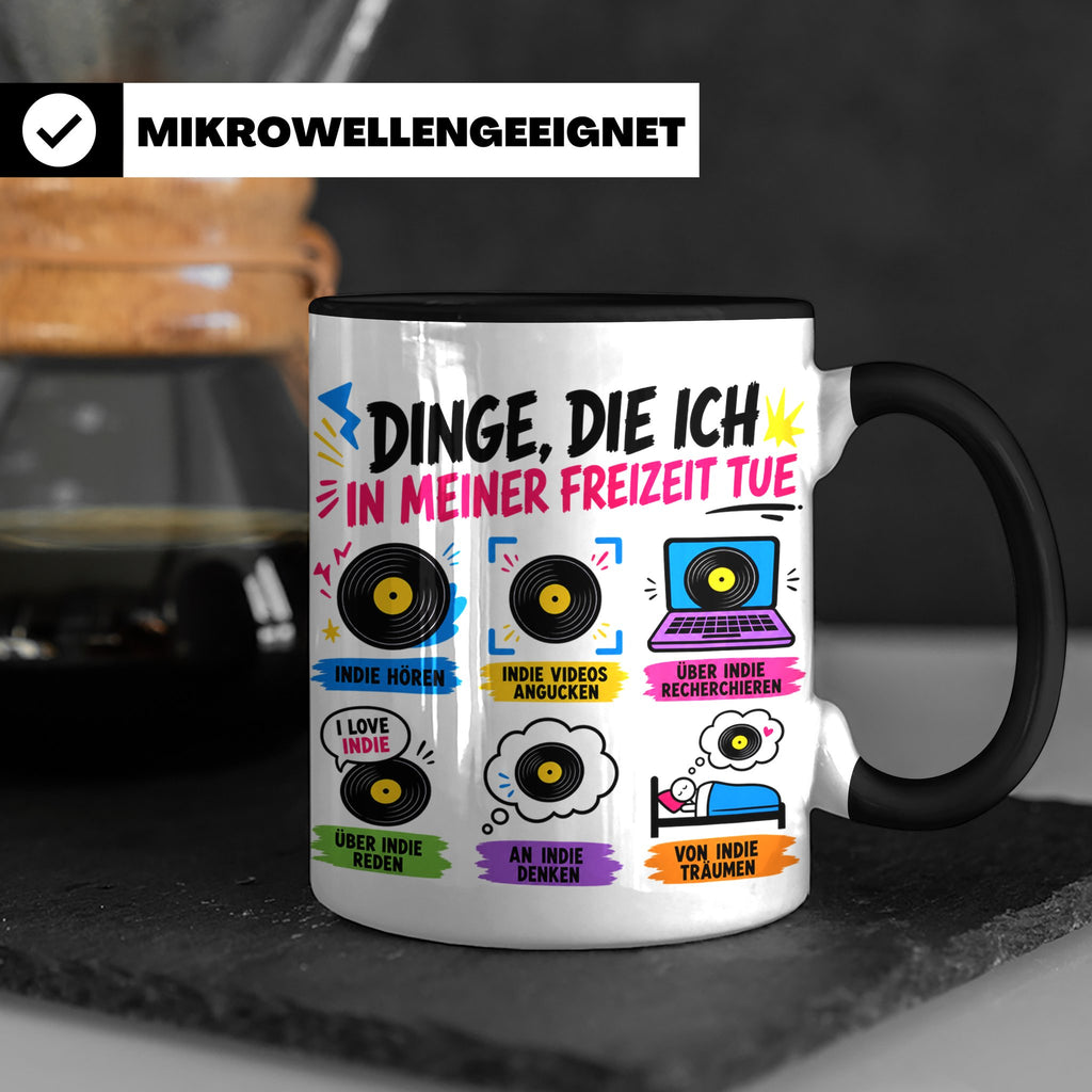 Indie Musik Tasse Spruch 'Dinge die ich tue' für Fans, Schal – Schwarz [farbe:schwarz]