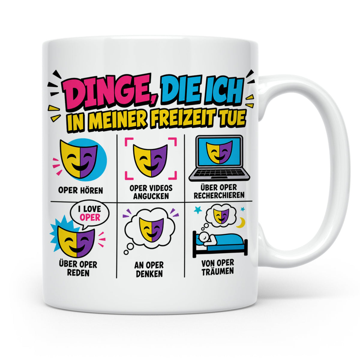 Oper Tasse lustig Dinge die ich tue Geschenk für Opernliebha – Weiß [farbe:weiß]