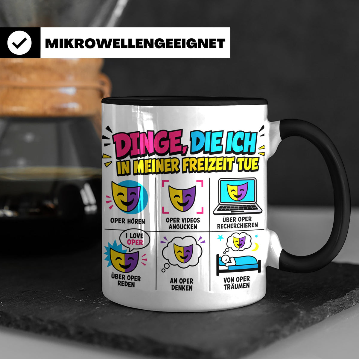 Oper Tasse lustig Dinge die ich tue Geschenk für Opernliebha – Schwarz [farbe:schwarz]