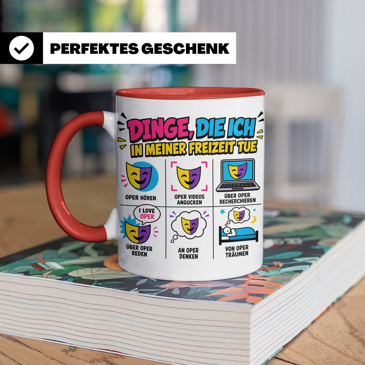 Oper Tasse lustig Dinge die ich tue Geschenk für Opernliebha – Rot [farbe:rot]