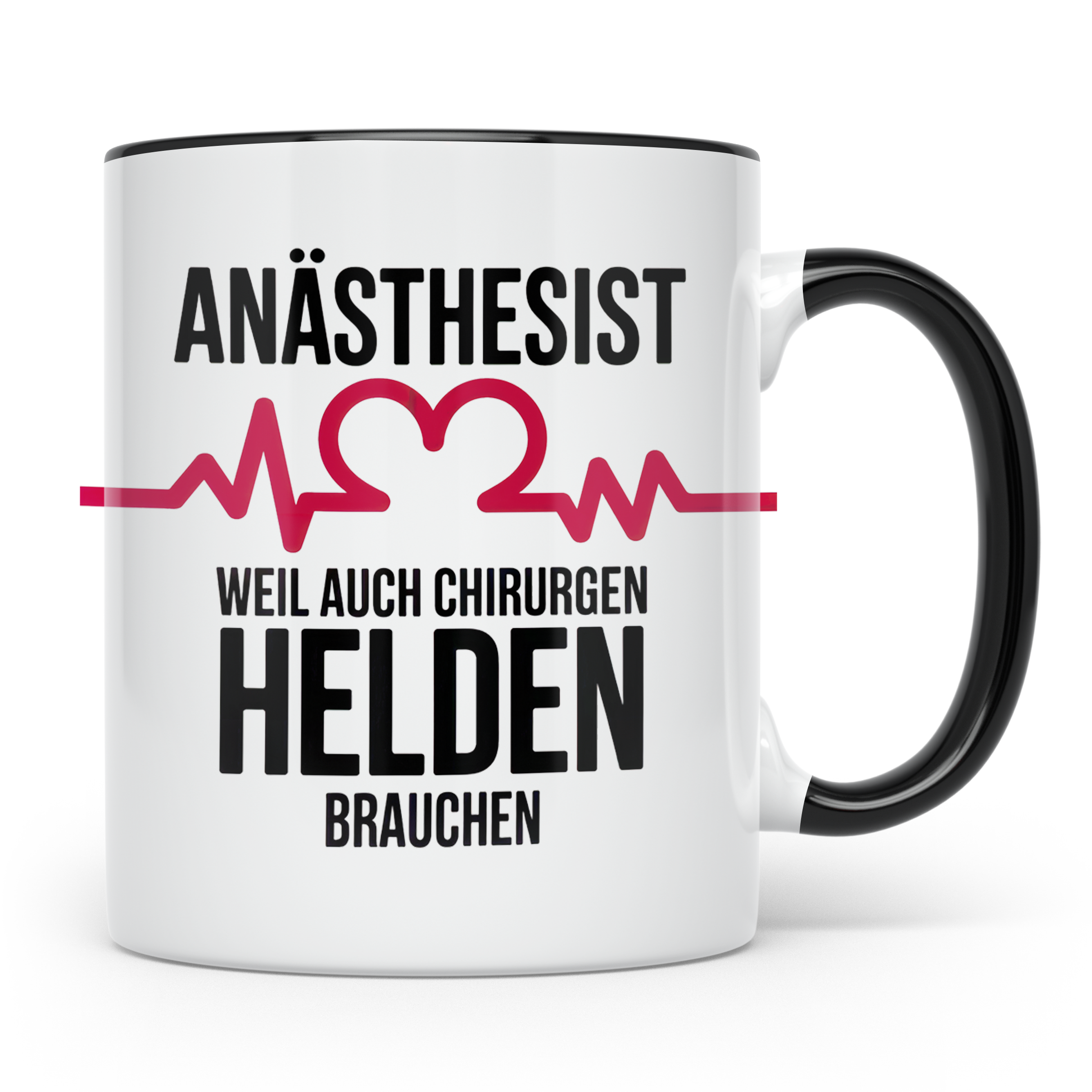 Anästhesist Tasse - Weil auch Chirurgen Helden brauchen! Nar – Schwarz [farbe:schwarz]