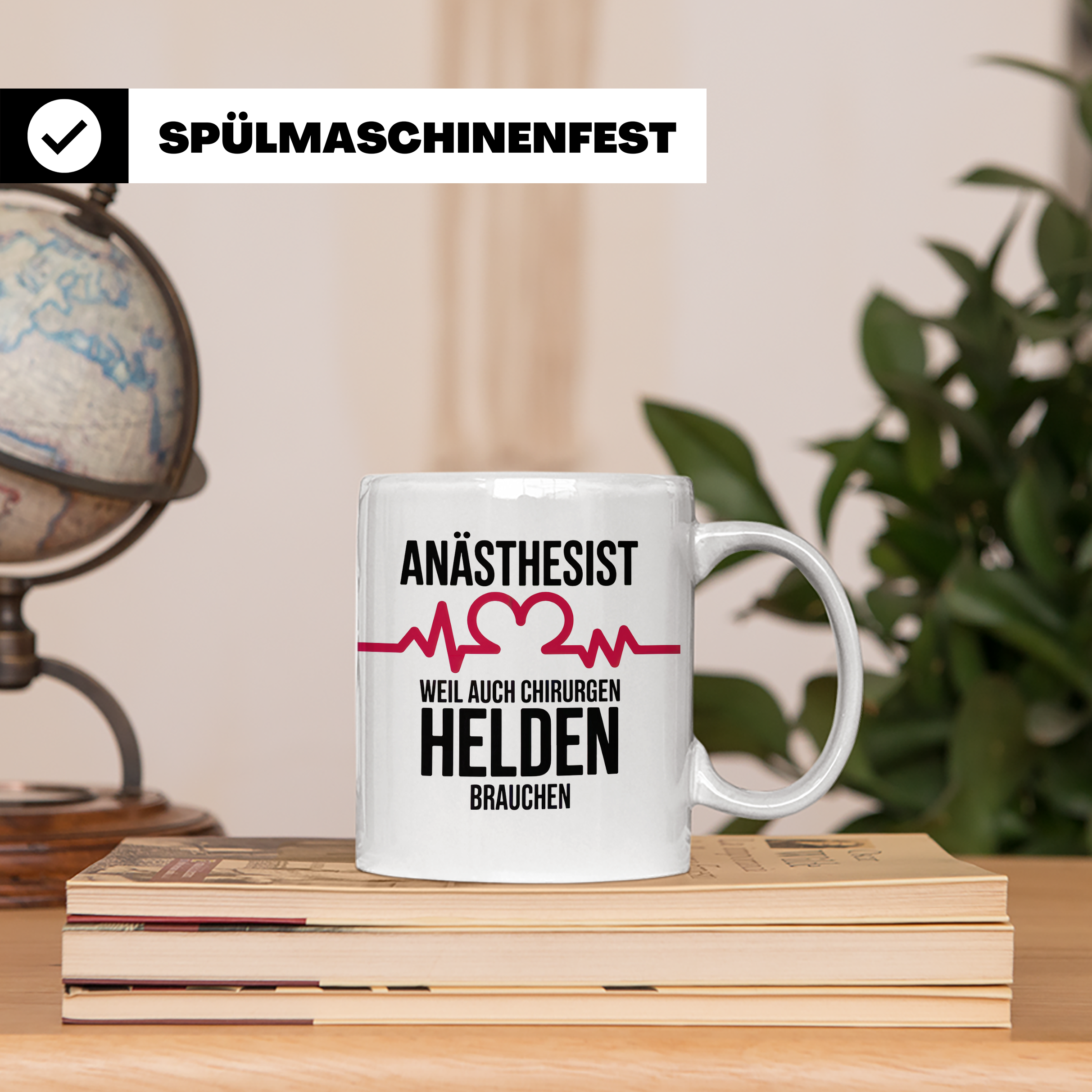 Anästhesist Tasse - Weil auch Chirurgen Helden brauchen! Nar – Weiß [farbe:weiß]