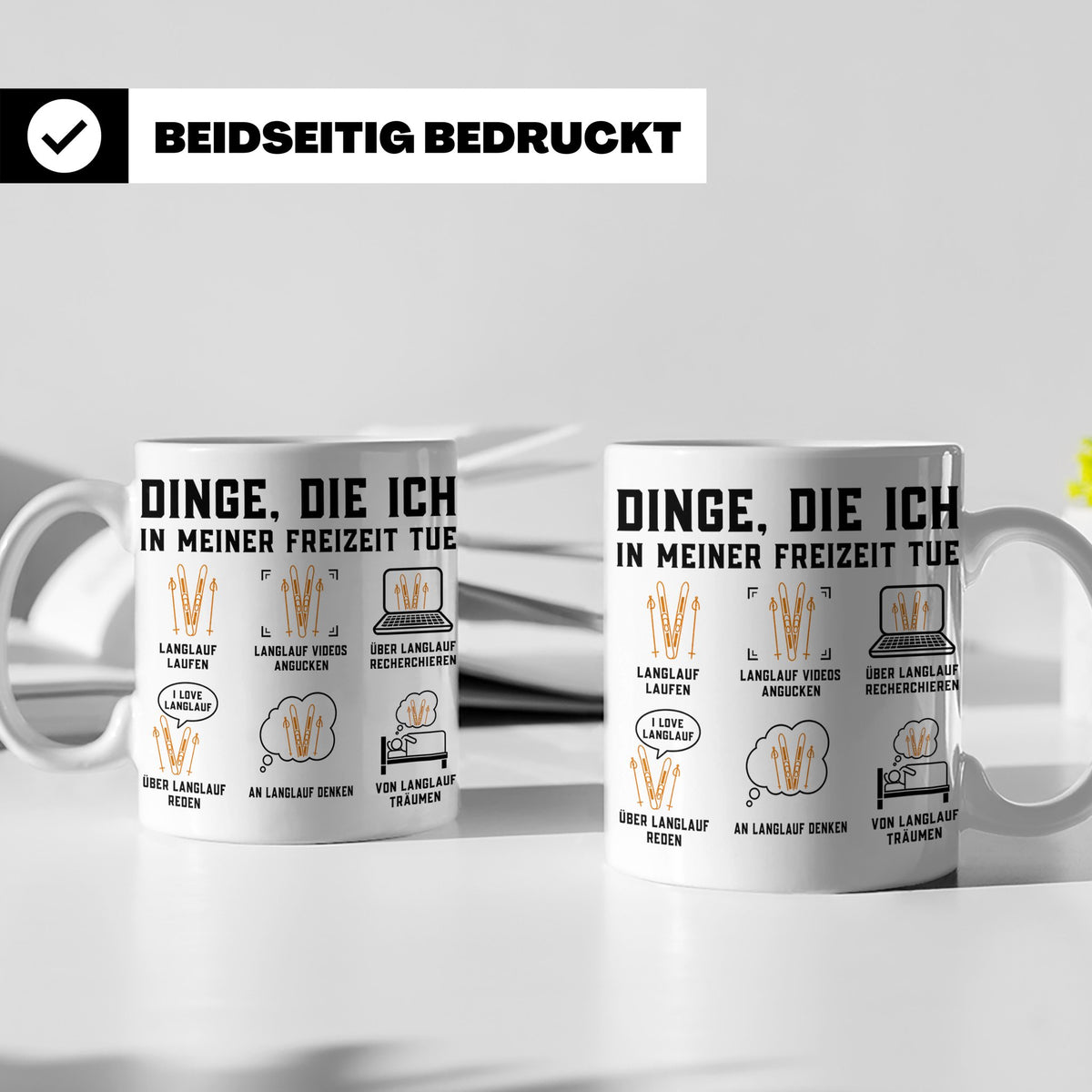 Langlauf Tasse Dinge die ich tue | Lustiger Spruch für Langl – Weiß [farbe:weiß]