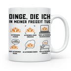Autorennen Tasse Dinge die ich in meiner Freizeit tue, lusti – Weiß [farbe:weiß]