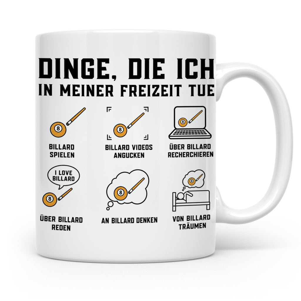 Billard Tasse "Dinge die ich tue" lustiges Geschenk für Bill – Weiß [farbe:weiß]