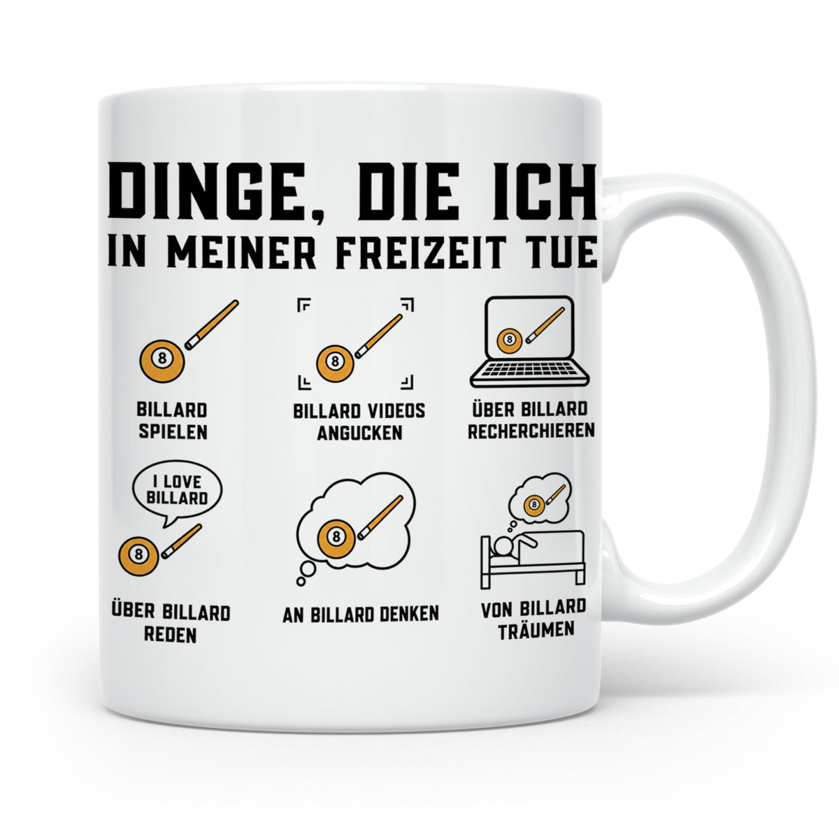 Billard Tasse "Dinge die ich tue" lustiges Geschenk für Bill – Weiß [farbe:weiß]