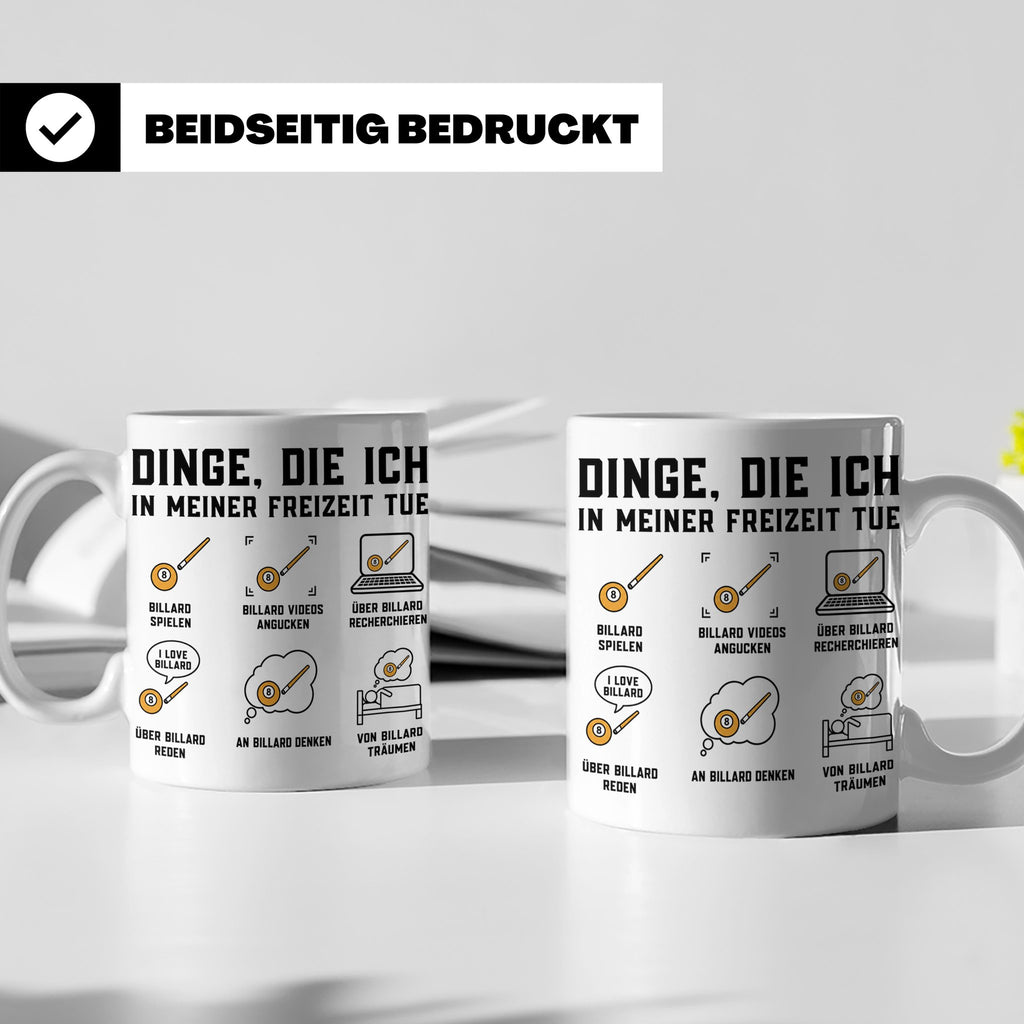 Billard Tasse "Dinge die ich tue" lustiges Geschenk für Bill – Weiß [farbe:weiß]