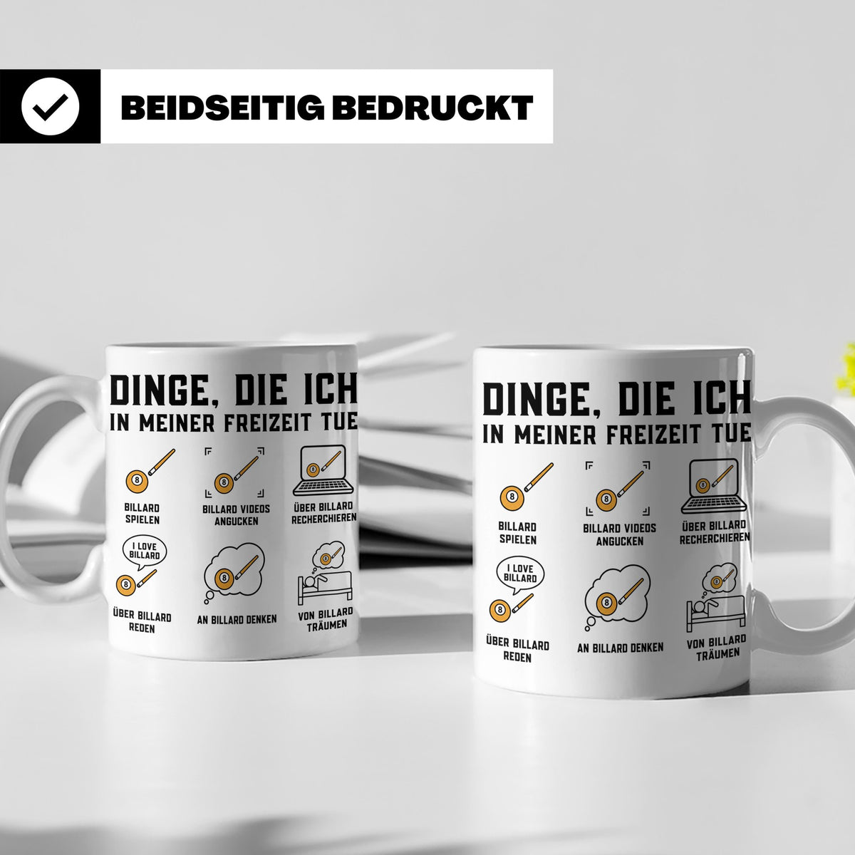Billard Tasse "Dinge die ich tue" lustiges Geschenk für Bill – Weiß [farbe:weiß]