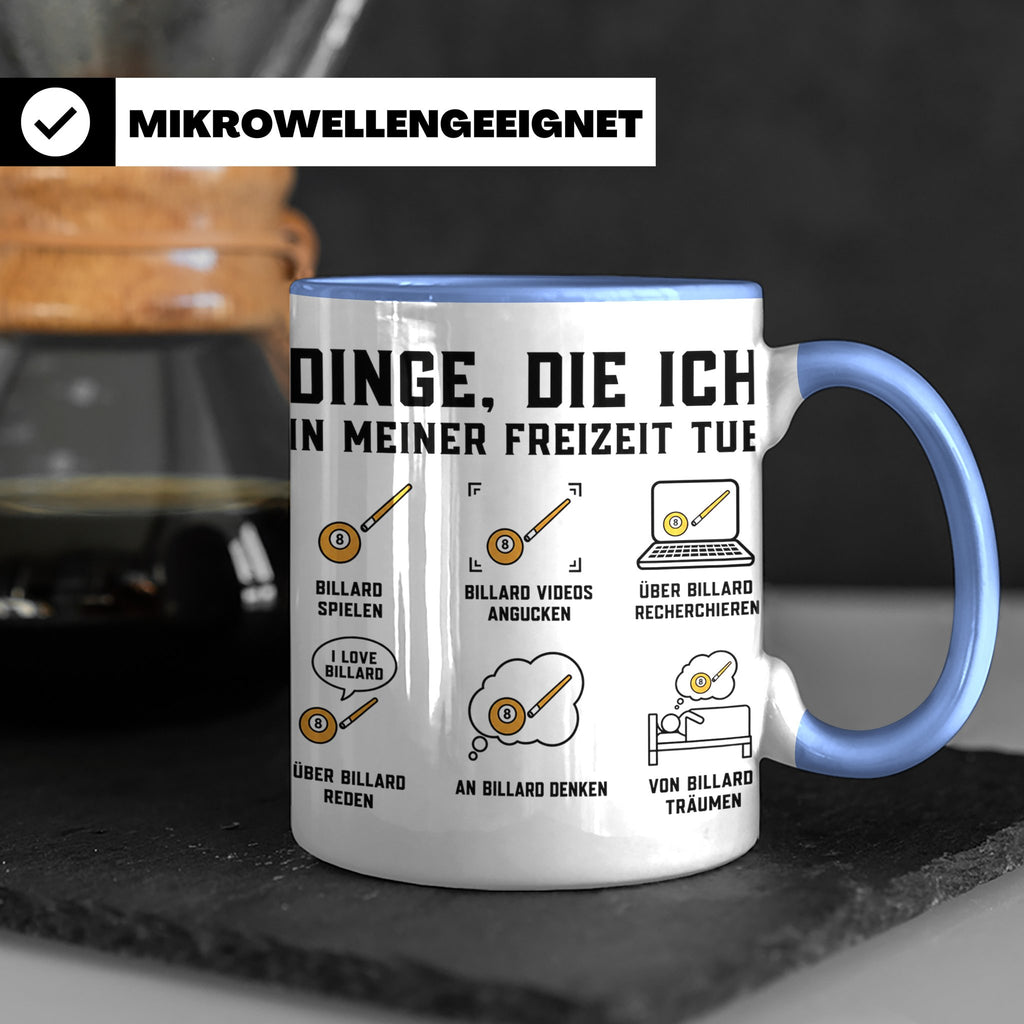 Billard Tasse "Dinge die ich tue" lustiges Geschenk für Bill – Blau [farbe:blau]