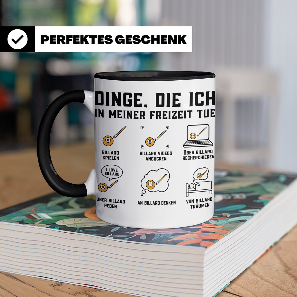 Billard Tasse "Dinge die ich tue" lustiges Geschenk für Bill – Schwarz [farbe:schwarz]