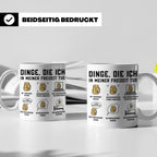 Rucksackreisen Tasse mit Spruch Dinge die ich tue | Geschenk – Weiß [farbe:weiß]