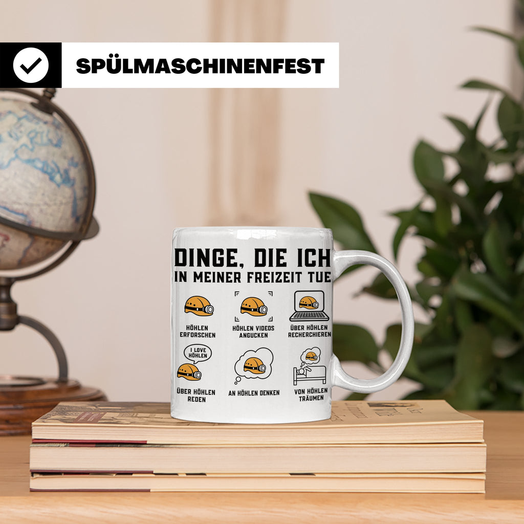 Höhlenforscher Tasse Speläologie lustiger Spruch Dinge die i – Weiß [farbe:weiß]