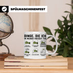 Wildtierfotografie Tasse lustiger Spruch, Dinge die ich in m – Weiß [farbe:weiß]