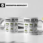 Wildtierfotografie Tasse lustiger Spruch, Dinge die ich in m – Weiß [farbe:weiß]